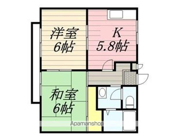 ルーセント平尾南(2K/2階)の間取り写真