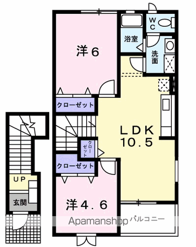 セイバリーヒルズK・S C(2LDK/2階)の間取り写真