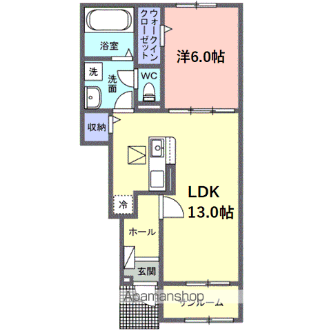 サニーセトル拾弐号館(1LDK/1階)の間取り写真