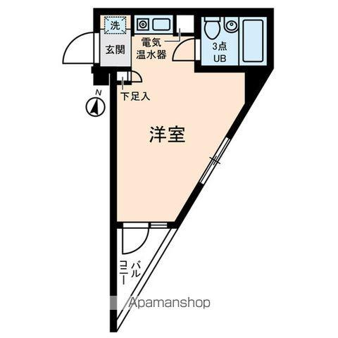 キャッスル日野台(ワンルーム/3階)の間取り写真