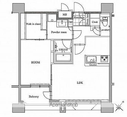 エンクレストベイサイド通(1LDK/13階)の間取り写真