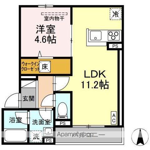 ラフィネ西桜町(1LDK/1階)の間取り写真