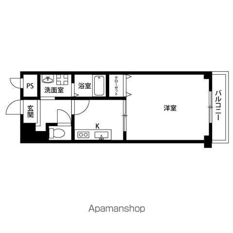 アンプルールフェールグリシーヌ(1K/1階)の間取り写真