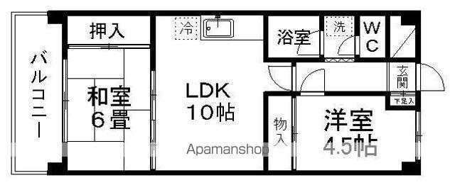 朝日プラザ堤通雨宮町(2LDK/7階)の間取り写真