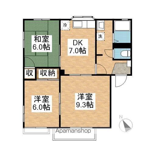 パークハウスB(3DK/2階)の間取り写真