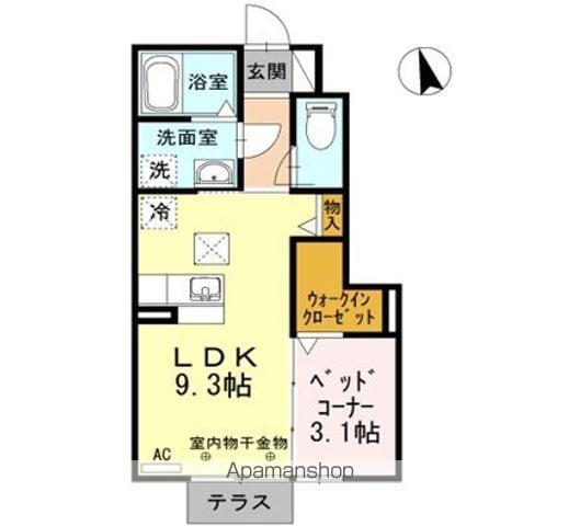 リーヴェ・テラッセ(1LDK/1階)の間取り写真