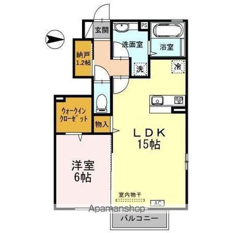 にゅうまごびれっじ2(1LDK/1階)の間取り写真