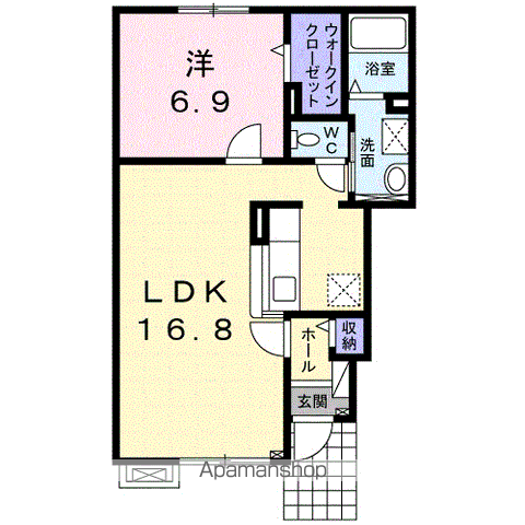 エルムプラシードA10号館(1LDK/1階)の間取り写真
