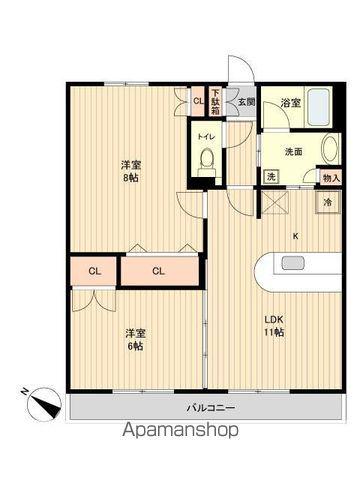 S-FORT榴岡公園(2LDK/13階)の間取り写真