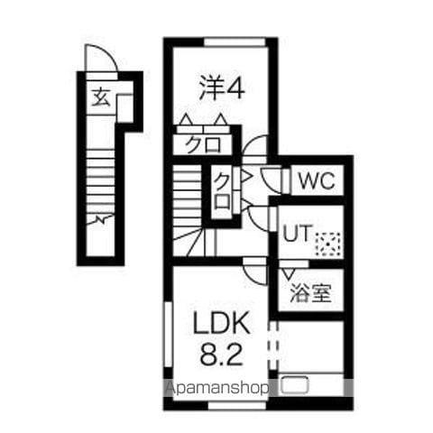 CKクレセント(1LDK/2階)の間取り写真
