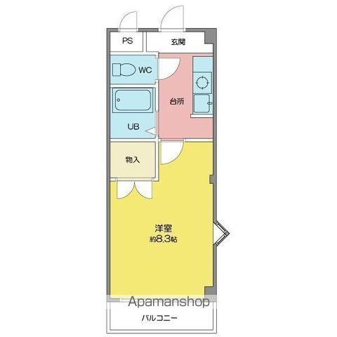 アゼリアヒルズ(1K/3階)の間取り写真