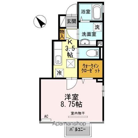 レーブ シャンブル(1K/1階)の間取り写真