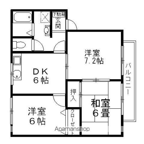 サンカムールJI(3DK/1階)の間取り写真