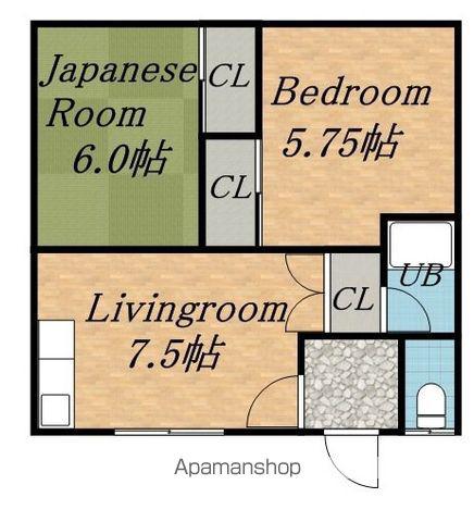 ファイブスターハイツ56(1DK/2階)の間取り写真