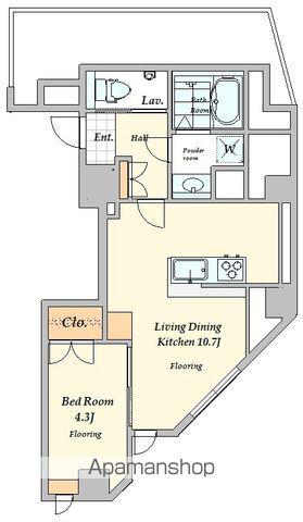 MALULANI千駄ヶ谷(1LDK/6階)の間取り写真