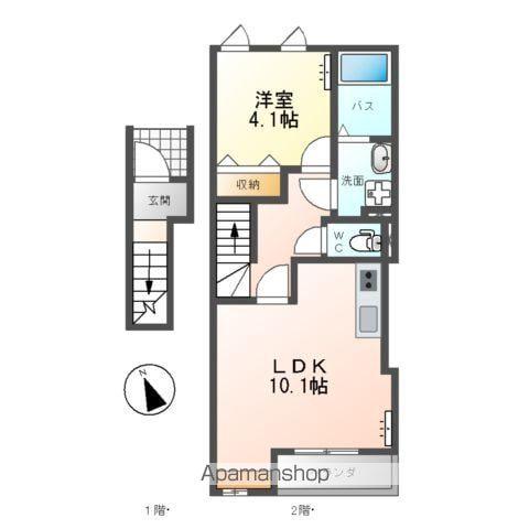 ヴァンヴェール(1LDK/2階)の間取り写真