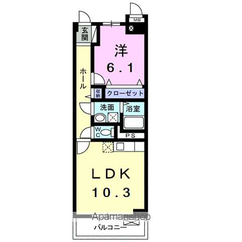 グラン・ノワ・シュクレ(1LDK/2階)の間取り写真