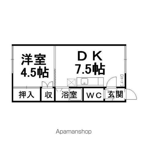 青雲荘(1DK/2階)の間取り写真