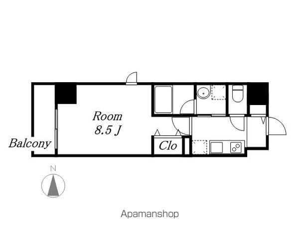 リシュドール名駅南(1K/12階)の間取り写真