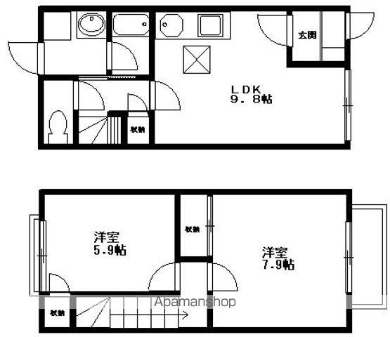 クレストビレッジⅡ(2LDK)の間取り写真
