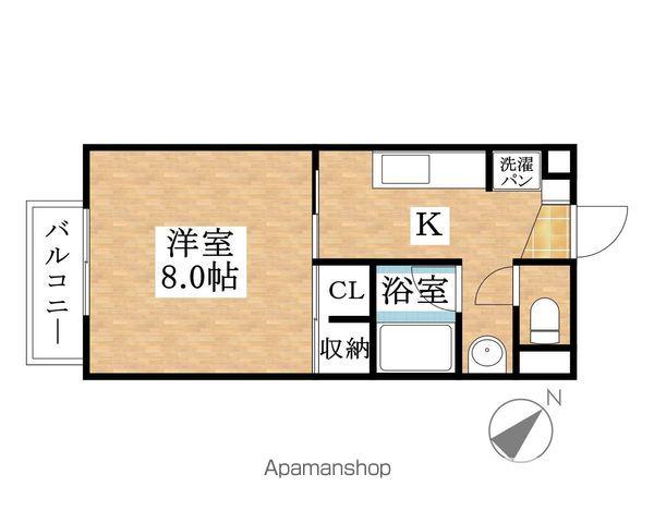 SUNNYHEIGHTS川西(1K/2階)の間取り写真