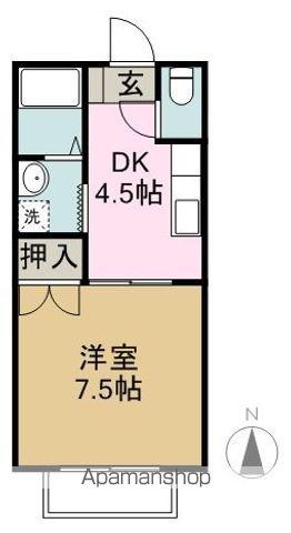 メゾニティ牧野 A(1K/2階)の間取り写真