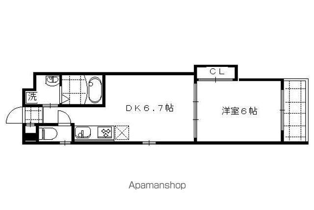四番町マンション(1DK/3階)の間取り写真