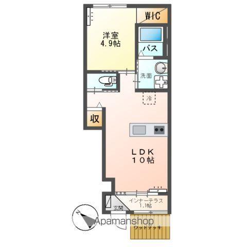 アビタシオン A&B(1LDK/1階)の間取り写真