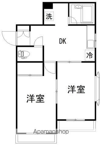 サンノーブル八千代台3番館(2DK/3階)の間取り写真