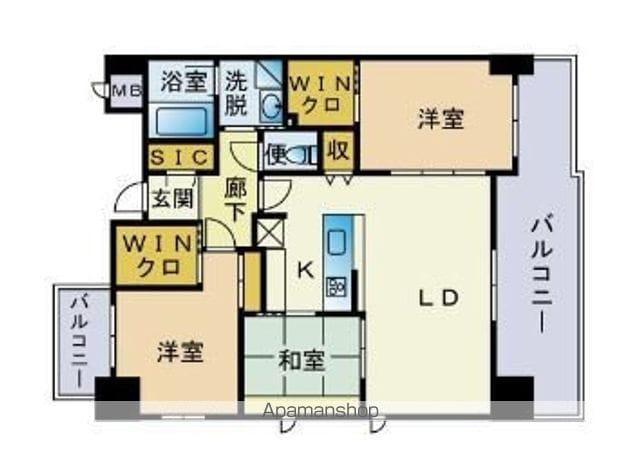 アクシオン別府駅前プレミアム(3LDK/3階)の間取り写真