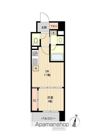 S-FORT青葉上杉(1DK/7階)の間取り写真