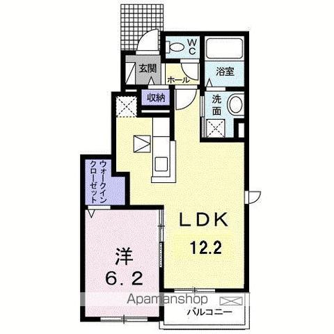 ジャンティ B(1LDK/1階)の間取り写真