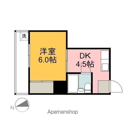 吉島ビル(1DK/2階)の間取り写真