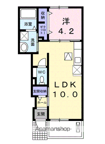 グランエル(1LDK/1階)の間取り写真