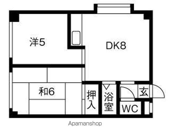 南郷ハイツ.イレブン(2DK/3階)の間取り写真