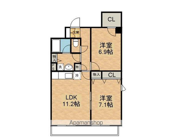 リバーパーク直久(2LDK/4階)の間取り写真