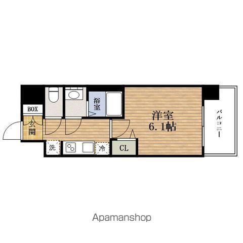 PRESSANCE東小橋エレディータ(1K/7階)の間取り写真