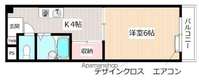 コーポ牧の里(1K/3階)の間取り写真