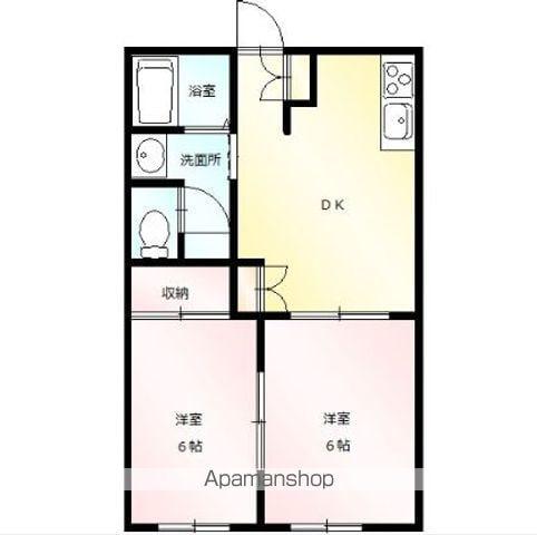 フォルトゥナートA(2DK/1階)の間取り写真