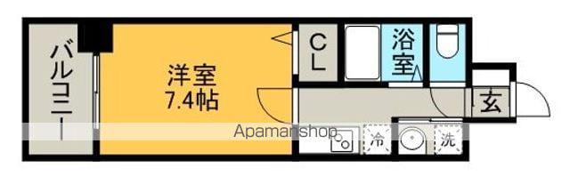 アイセレブ祇園(1K/4階)の間取り写真