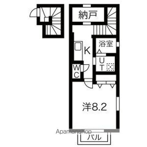 レジデンスHOURAI(1K/2階)の間取り写真
