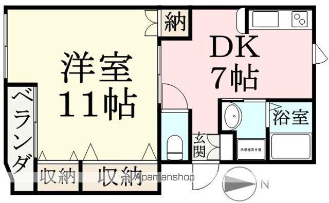 ベラッジオⅡ(1DK/3階)の間取り写真