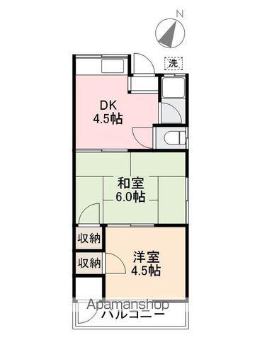元木ハイツ(2DK/2階)の間取り写真