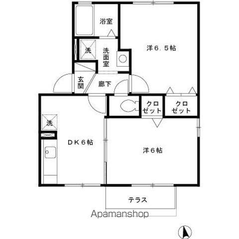 スプレンドーレ(2DK/1階)の間取り写真