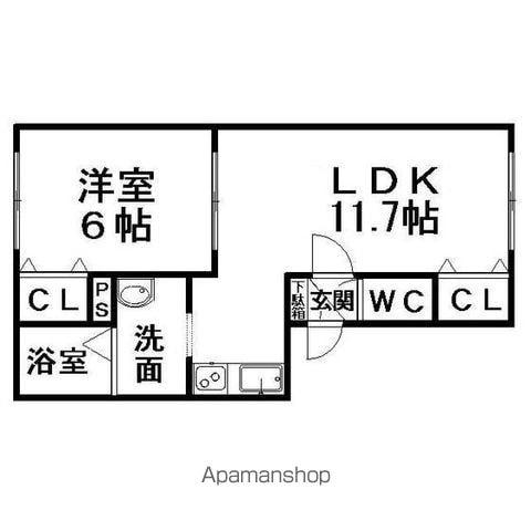 PLACEA(1LDK/1階)の間取り写真