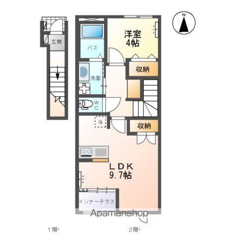 ティーフォレストII(1LDK/2階)の間取り写真