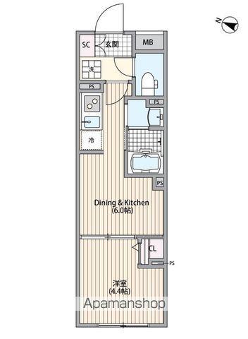 GRANPASEO中野Ⅲ(1DK/3階)の間取り写真