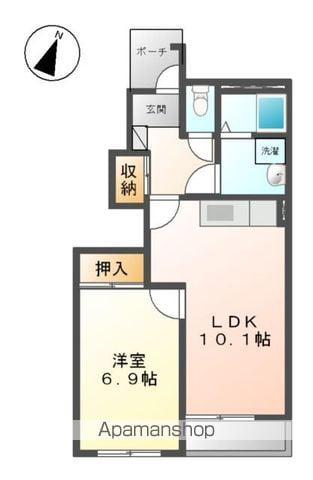 グレースヴィラフジ(1LDK/1階)の間取り写真