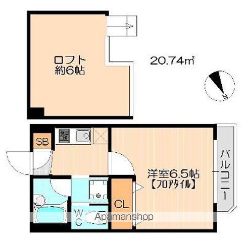 Aレガート久留米大前 A棟(1K/1階)の間取り写真