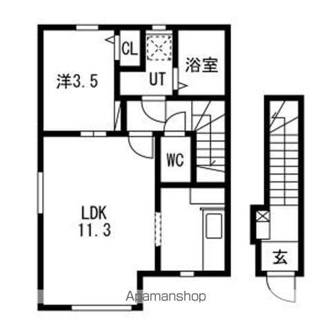 シエール(1LDK/2階)の間取り写真